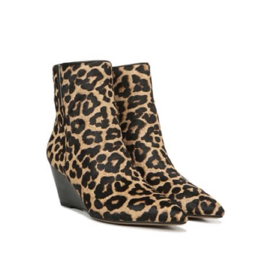 Franco Sarto Athens Leopard Print Calf Hair Wedge